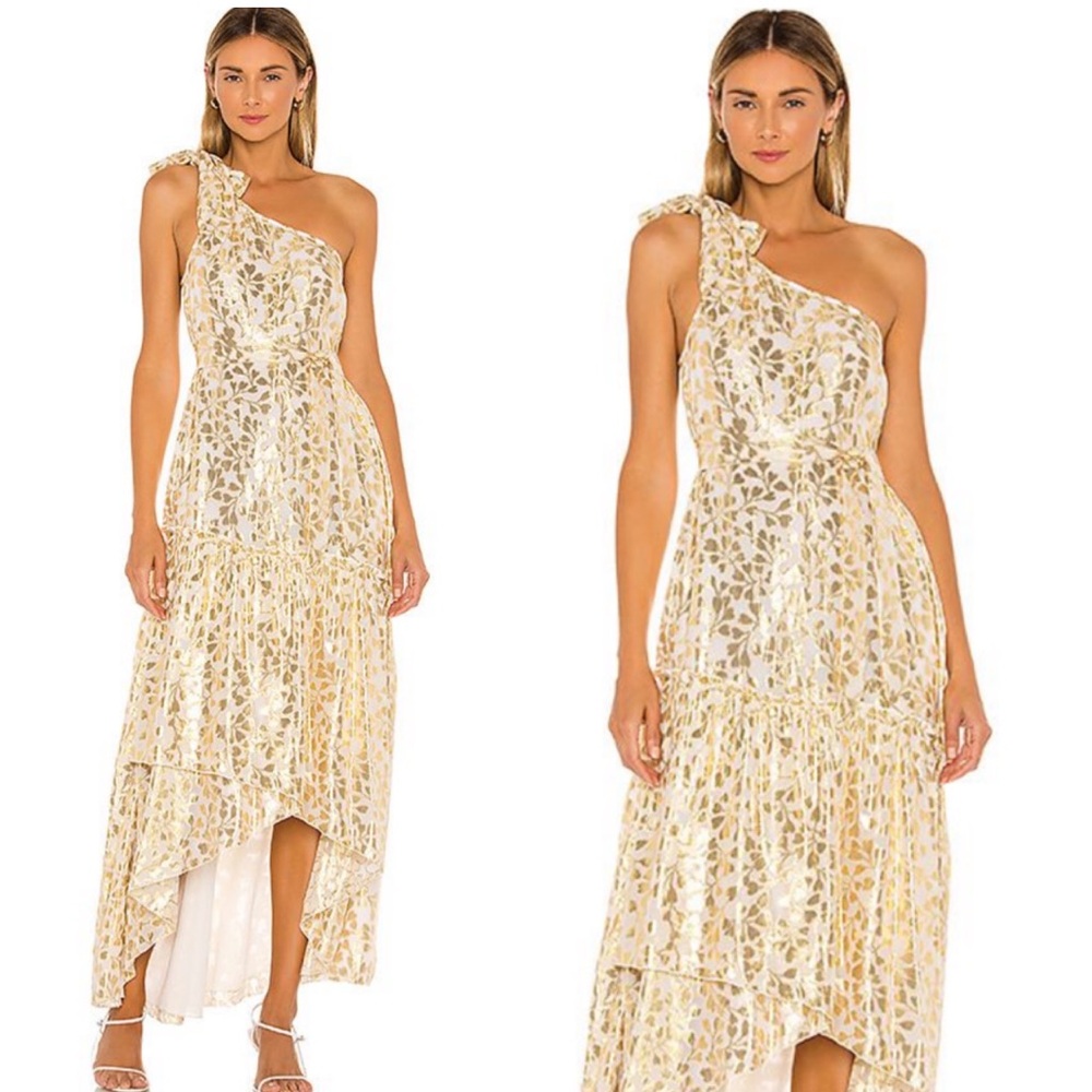 Paloma Blue Amelia Gown In Azalea Gold